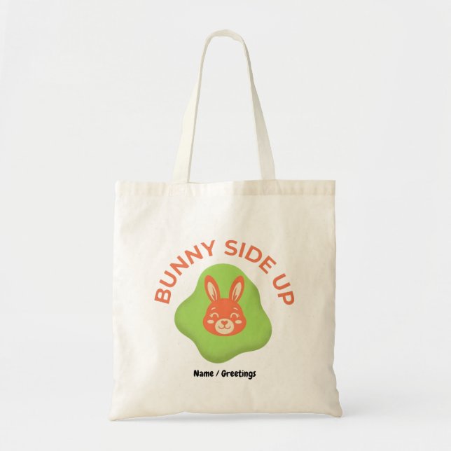 Bunny Side Up Retro-Oster-Ei Grafikdesign  Tragetasche (Vorne)