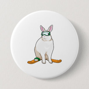 Bunny Skier Button