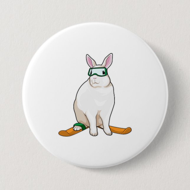 Bunny Skier Button (Vorderseite)