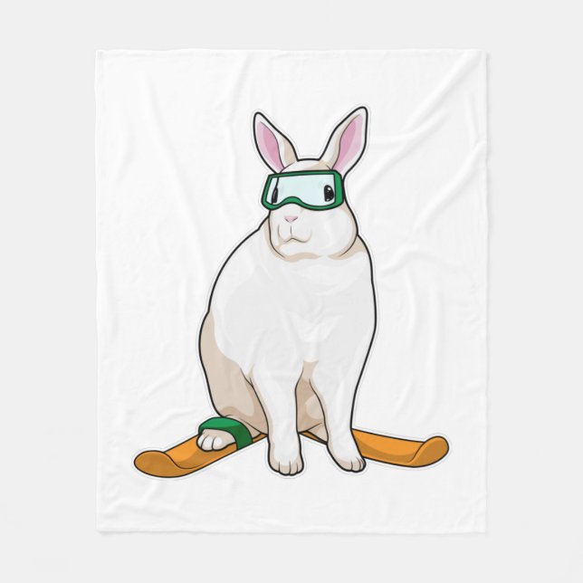 Bunny Skier Fleecedecke (Vorderseite)