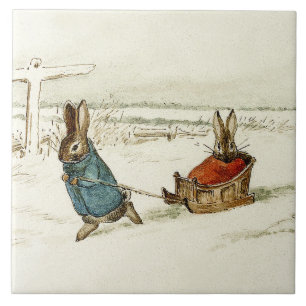 "Bunny Sleigh Ride" von Beatrix Potter Fliese
