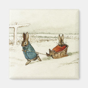 "Bunny Sleigh Ride" von Beatrix Potter Magnet