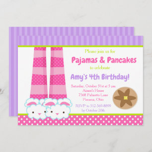 Bunny Slippers Pajamas & Pancakes Geburtstag Party Einladung