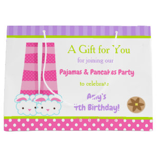 Bunny Slippers Pajamas & Pancakes Geburtstag Party Große Geschenktüte