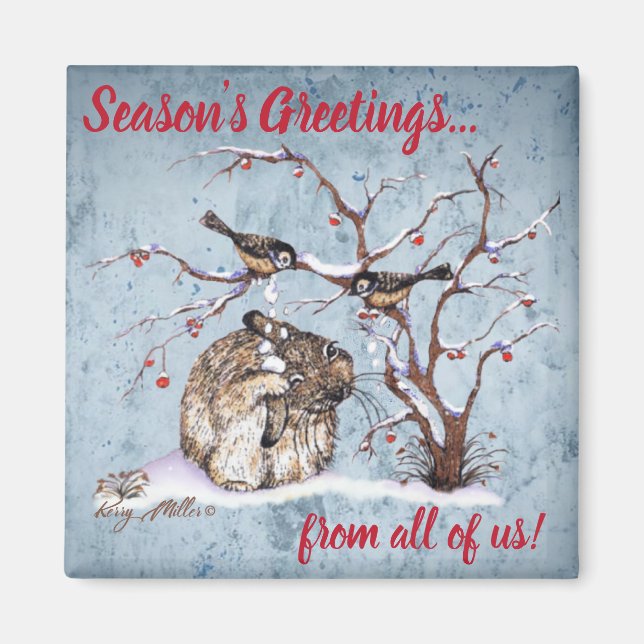 Bunny & Snow Birds Magnet (Vorne)