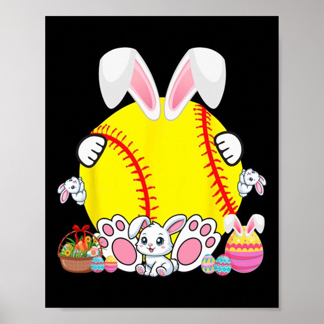 Bunny Softball Ball Kostüm Osterspielerin Fantasti Poster (Vorne)