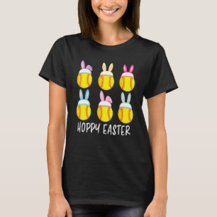 Bunny Softball Player Froher Ostern-Tag Softball M T-Shirt