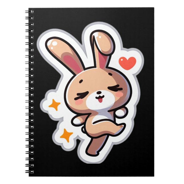 Bunny Spiral Foto Notebook Notizblock (Vorderseite)