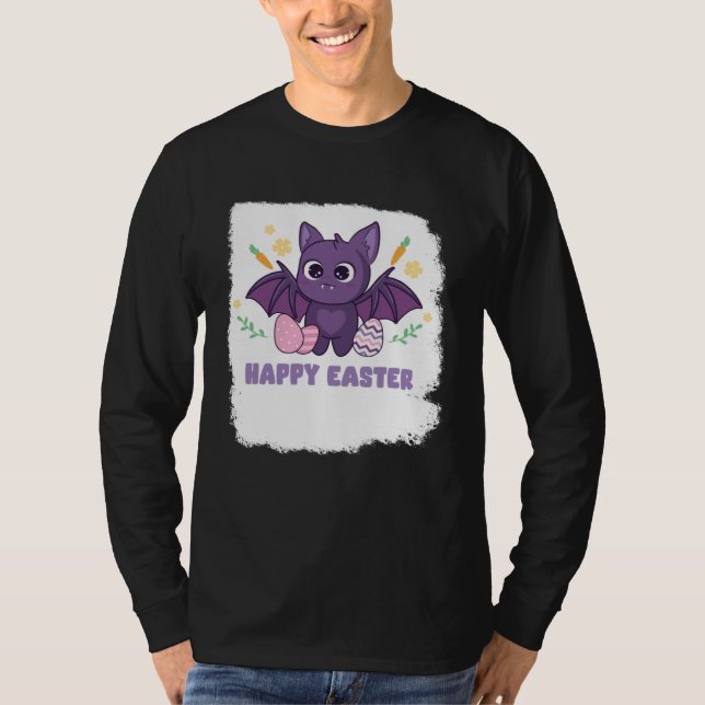 Bunny Spring Hunt Eggs bat Rabbit Happy Easter Day T-Shirt (Vorderseite)