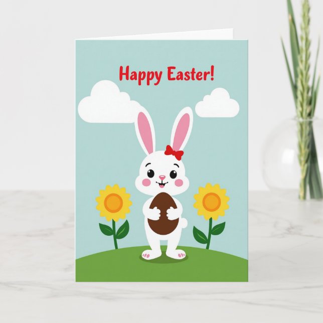 Bunny Springtime Scene Card Karte (Vorderseite)