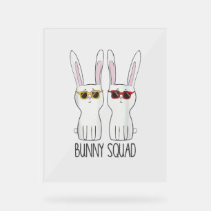 Bunny Squad Funny Niedlich Pet Rabbit Lover T Shir Acrylschild