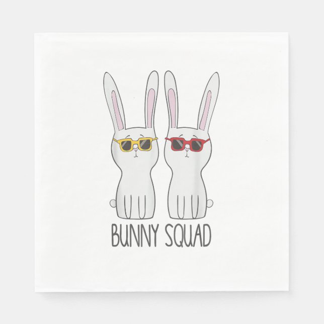 Bunny Squad Funny Niedlich Pet Rabbit Lover T Shir Serviette (Vorderseite)