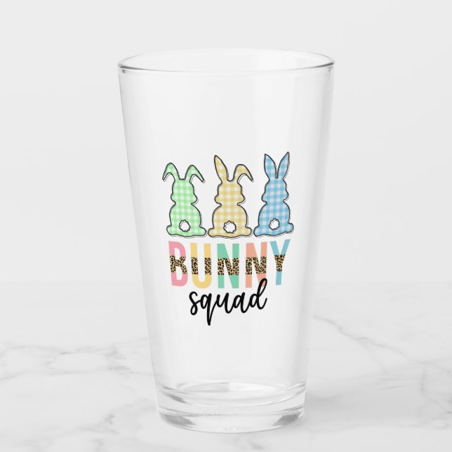 Bunny Squad | Ostereier Jagd Niedlich Bunny Glas (Vorderseite)