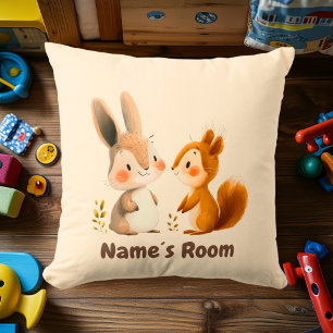 Bunny & Squirrel Wald Freunde   Kinderzimmer Kissen