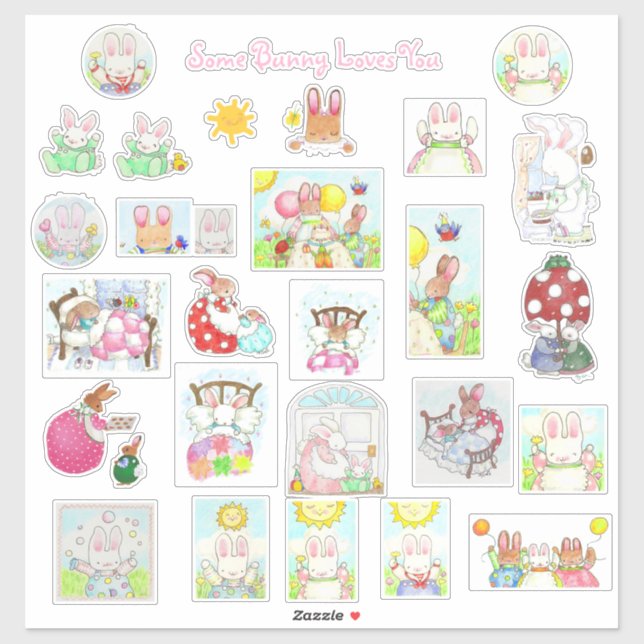 Bunny Stickers! Aufkleber (Blatt)
