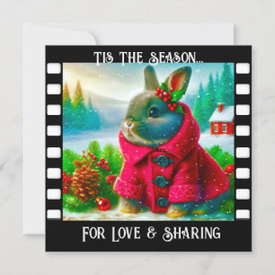 Bunny Sweet Snowy Weihnachtskarte Einladung