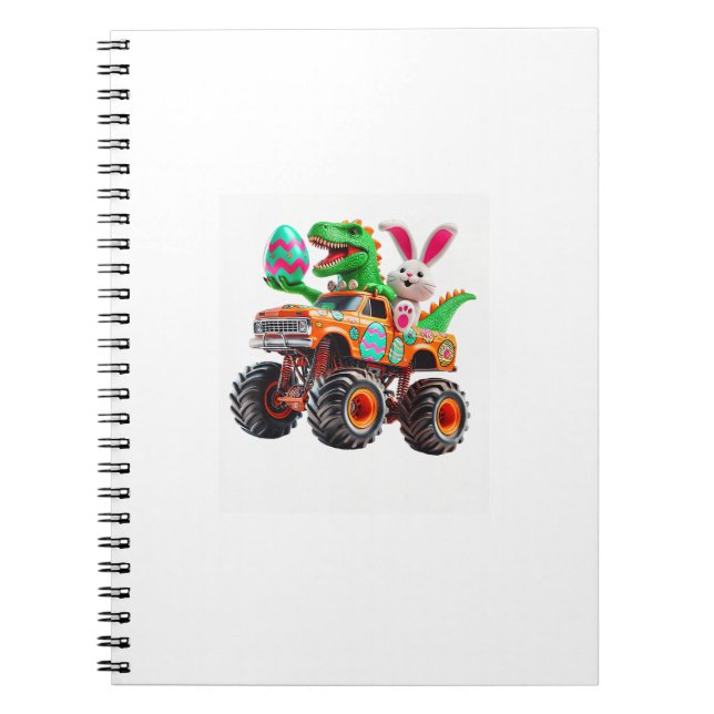 Bunny T-rex Easter Monster Truck Dino Funny Boys K Notizblock (Vorderseite)