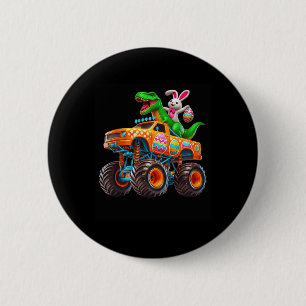 Bunny T-Rex Ostern Monster Truck Dino Lustig Junge Button