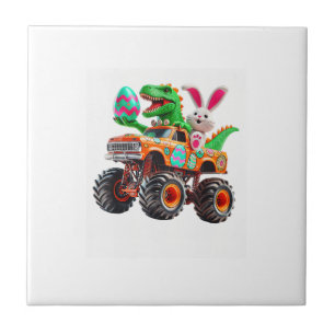 Bunny T-Rex Ostern Monster Truck Dino Lustig Junge Fliese