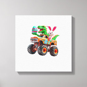 Bunny T-Rex Ostern Monster Truck Dino Lustig Junge Leinwanddruck