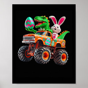 Bunny T-Rex Ostern Monster Truck Dino Lustig Junge Poster
