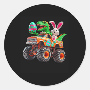 Bunny T-Rex Ostern Monster Truck Dino Lustig Junge Runder Aufkleber