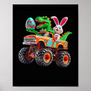 Bunny T-Rex Ostern Monstertruck Dino Lustig Jungen Poster