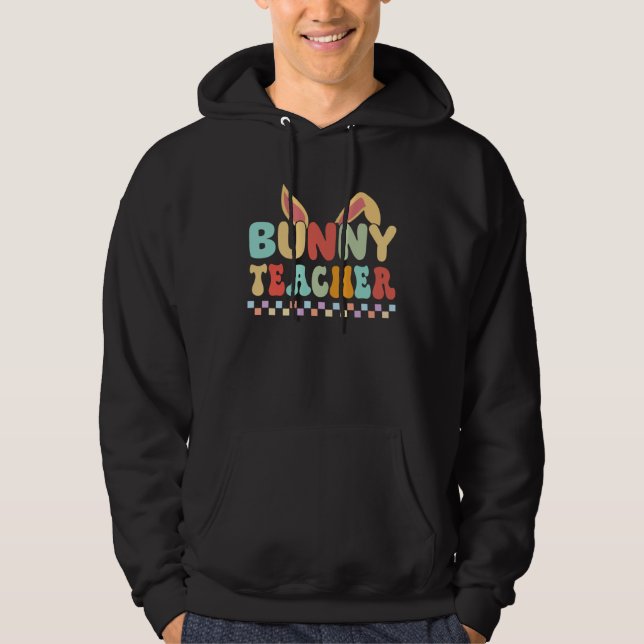 Bunny Teacher Happy Easter Day Easter Egg Hunting  Hoodie (Vorderseite)