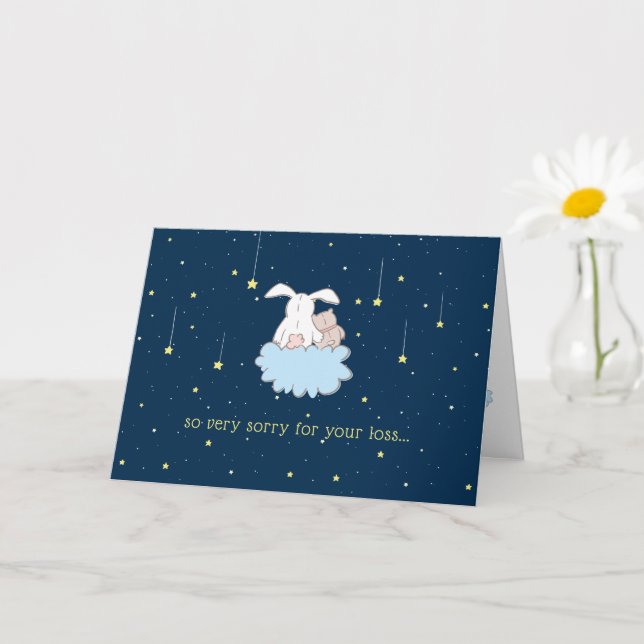 Bunny & Teddy _ Verlust einer Condolence Card für  Karte (Kleine Pflanze)