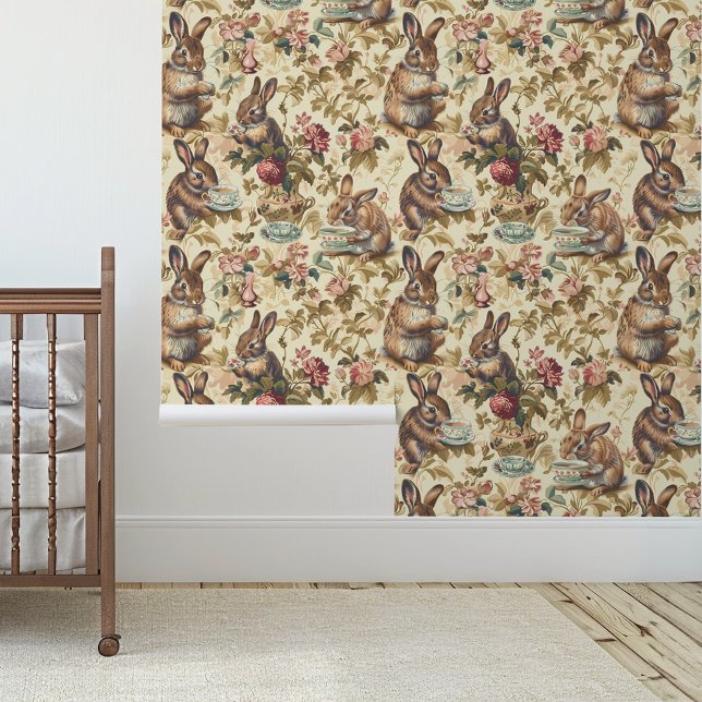 Bunny Tee Party Garden Rabbit Tapete (Von Creator hochgeladen)