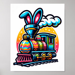Bunny Trabahn Ostereier Kinder Kleinkind Jungen Poster