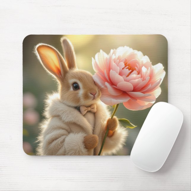 Bunny trägt eine Pelzmatte Mousepad (Mit Mouse)