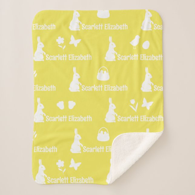 Bunny Trail Lemon Zest Wiederholungsname Sherpadecke (Vorderseite)