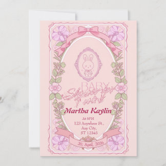 Bunny Twin Baby Shower Invitation Einladung