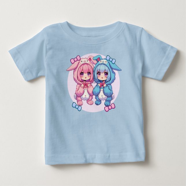 Bunny Twins Baby T-shirt (Vorderseite)
