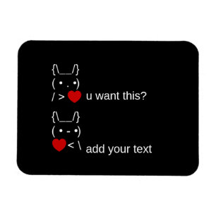Bunny u gewollt? / Angepasste ASCII-Textkunst Magnet