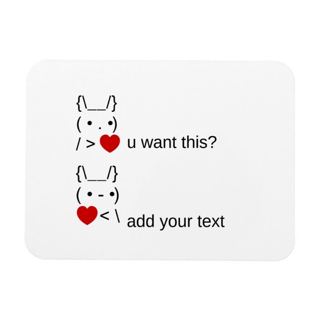 Bunny u gewollt? / Angepasste ASCII-Textkunst Magnet (Horizontal)