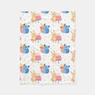 Bunny und Koala Bären auf Kinder Geburtstagsparty Fleecedecke