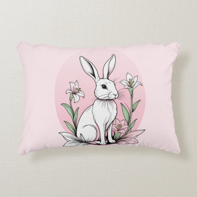 Bunny und Lilies Dekokissen (Vorderseite)