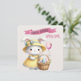 Bunny und Ostern Basket Happy Oaster Baby Girl Karte