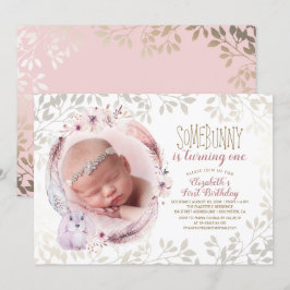 Bunny verwandelt ein Mädchen zum ersten Geburtstag Einladung