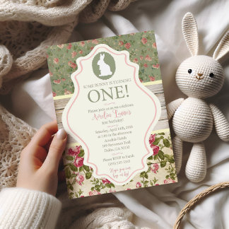Bunny Viktorianisch Floral Shabby Chic Party Einla Einladung