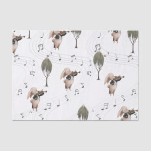 Bunny Violinist Tissue Paper Seidenpapier