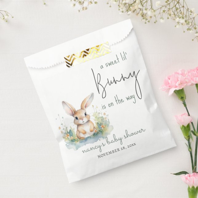 Bunny Watercolor Baby Dusche Gefallen Taschen Geschenktütchen (Versiegelt)