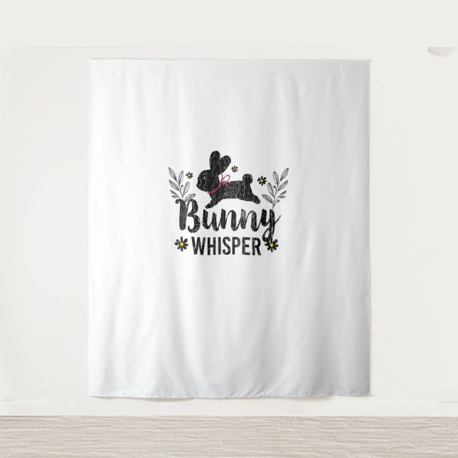 Bunny Whisperer Funny Rabbit Graphic Wandteppich (Vorderseite)