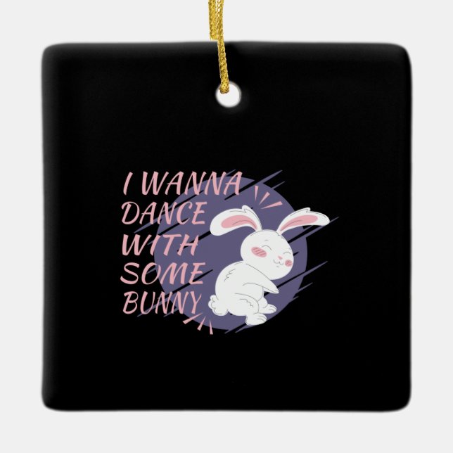 Bunny Will mit Tanzpartner zu tanzen Keramikornament (Vorderseite)