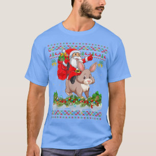 Bunny Xmas Pajamas Ugly Santa Riding Bunny Weihnac T-Shirt
