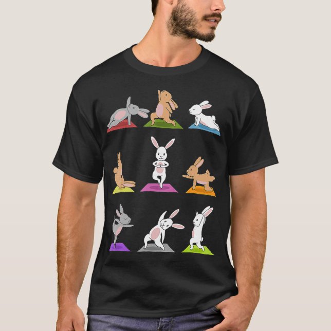 Bunny Yoga Funny Rabbits In Yoga Poses Sports Tee (Vorderseite)