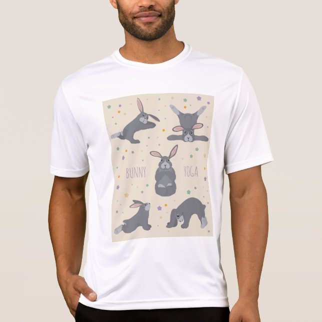 Bunny Yoga Poses Funny Rabbit T-Shirt (Vorderseite)