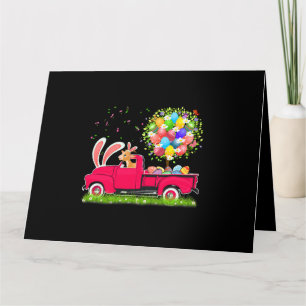 Bunny Ziege Reiten Pickup Truck Ostern Eier Baum F Karte
